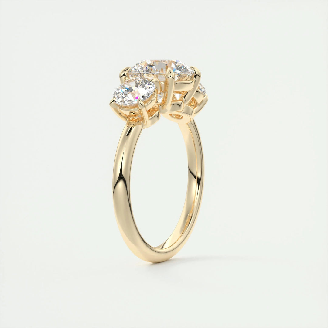 2ct Round Cut Three Stone F - VS1 Diamond Lab Grown Engagement Ring - Doozy Diamonds