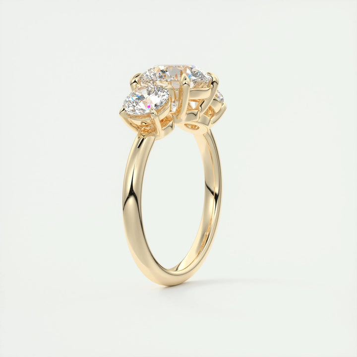 2ct Round Cut Three Stone F - VS1 Diamond Lab Grown Engagement Ring - Doozy Diamonds