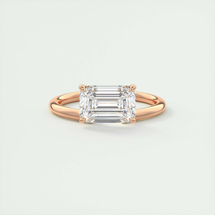 2ct Emerald Cut F - VS1 Lab Grown Diamond Solitaire Engagement Ring - Doozy Diamonds