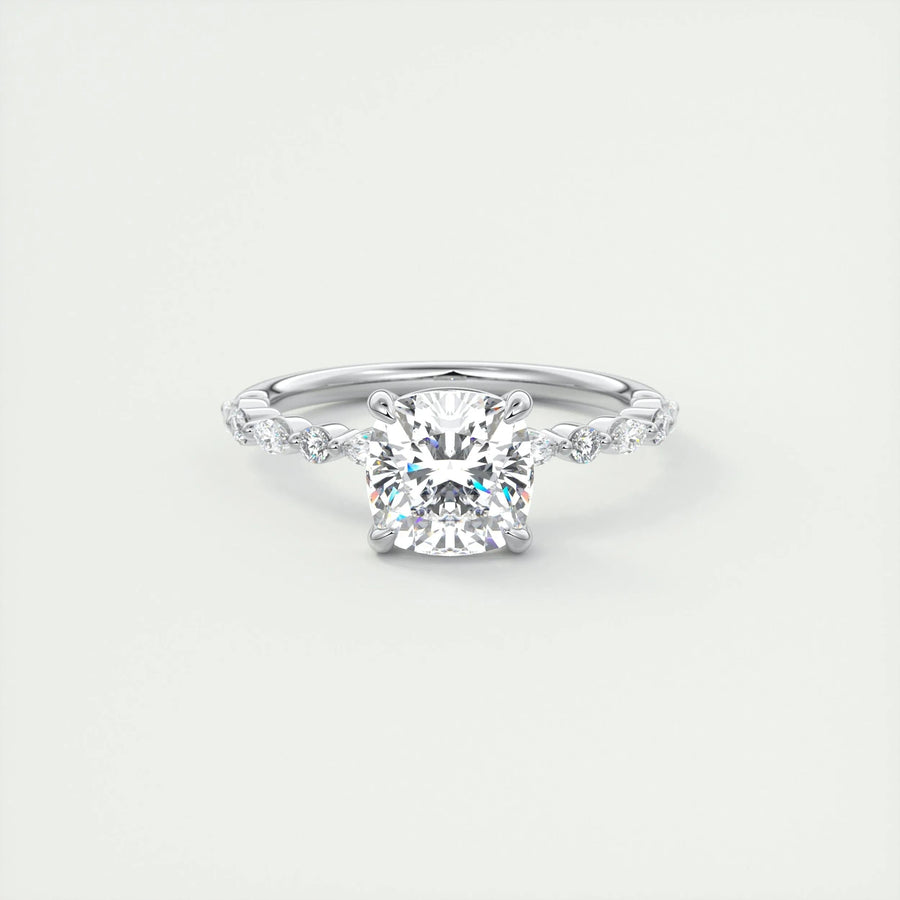 2ct Cushion F- VS1 Lab Grown Diamond Engagement Ring
