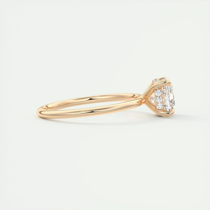 2ct Cushion F- VS1 Lab Grown Diamond Hidden Halo Engagement Ring
