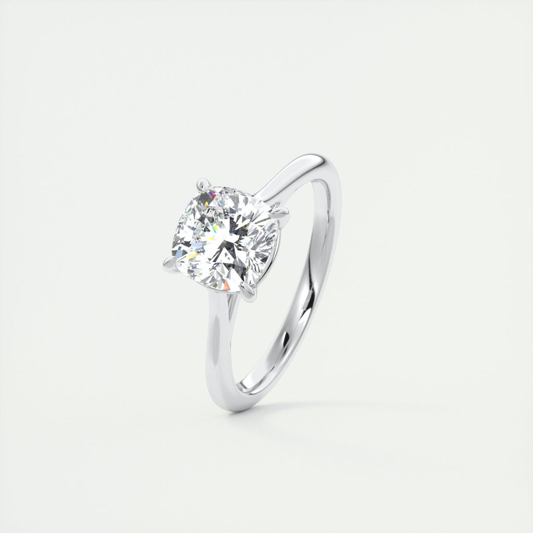 2ct Cushion F- VS1 Lab Grown Diamond Solitaire Engagement Ring
