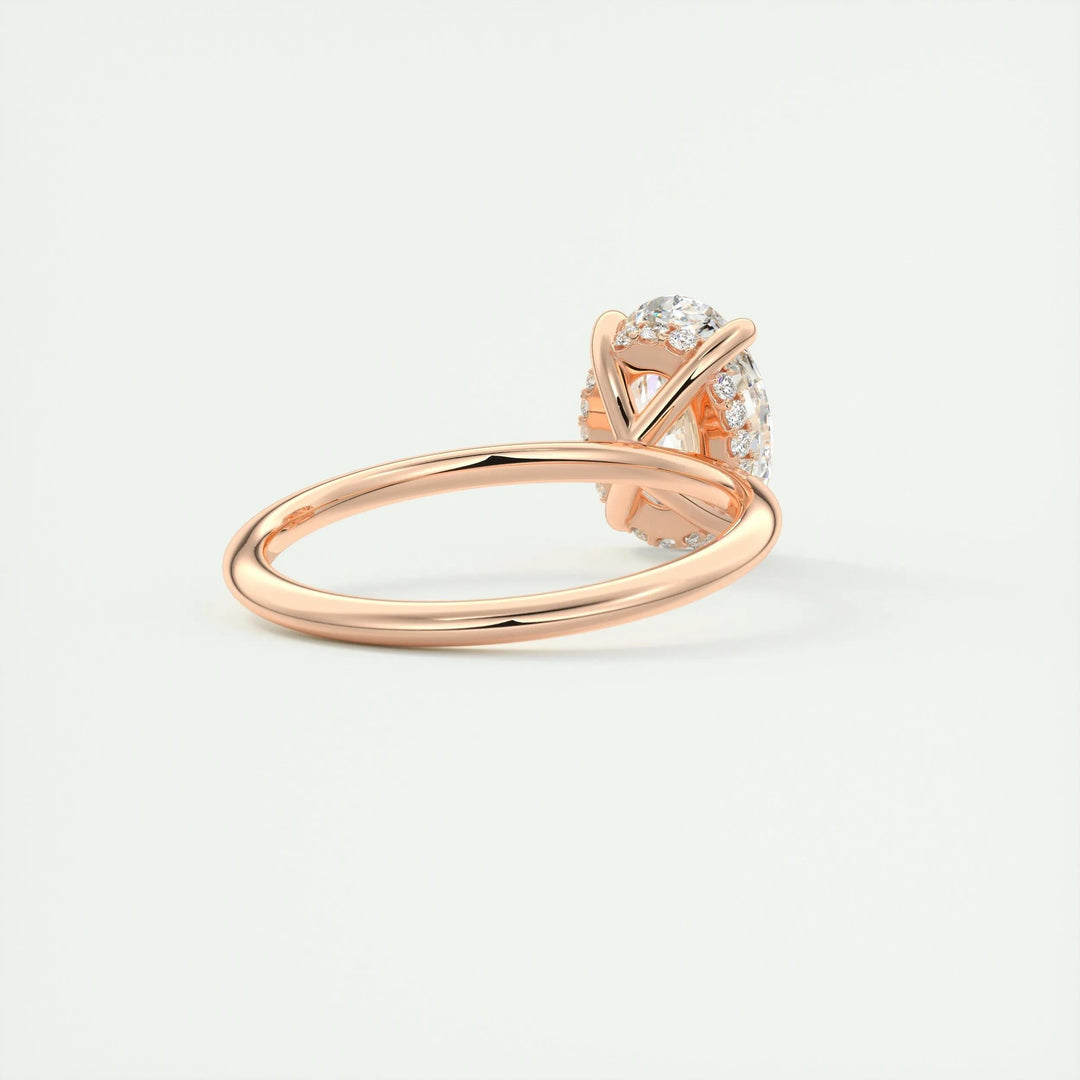2ct Oval F - VS1 Lab Grown Diamond Hidden Halo Engagement Ring - Doozy Diamonds