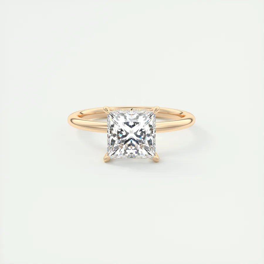 2ct Princess Hidden Halo F - VS1 Lab Grown Diamond Engagement Ring - Doozy Diamonds