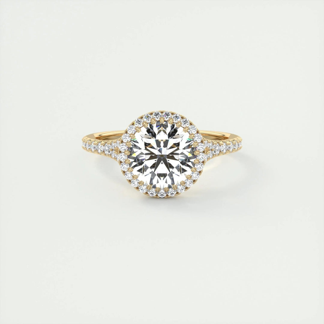 2ct Round Cut Halo F - VS1 Lab Grown Diamond Engagement Ring - Doozy Diamonds