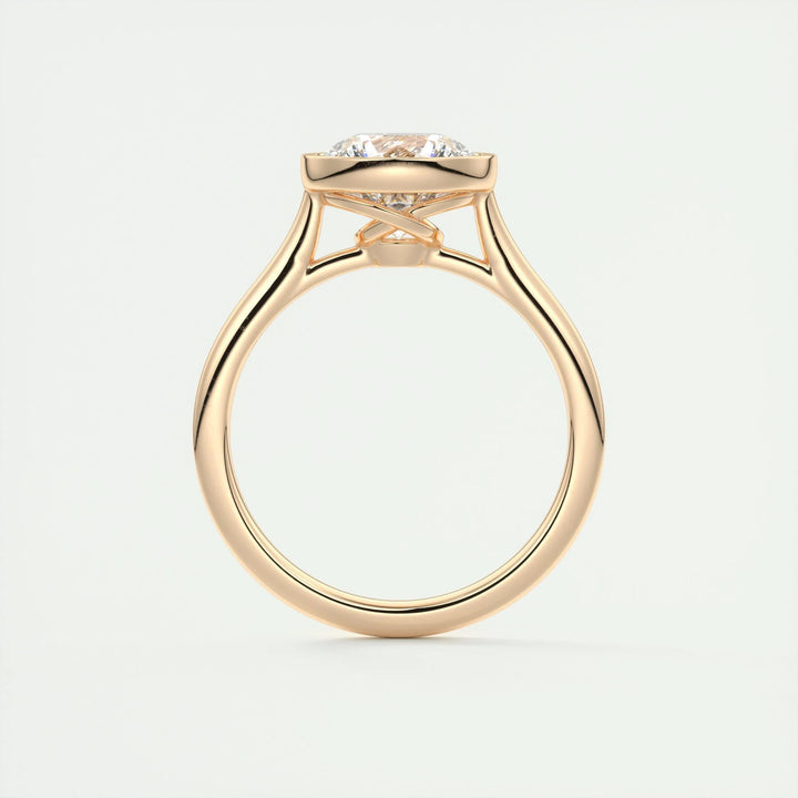 2ct Bezel Set Round F- VS1 Diamond Solitaire Lab Grown Engagement Ring