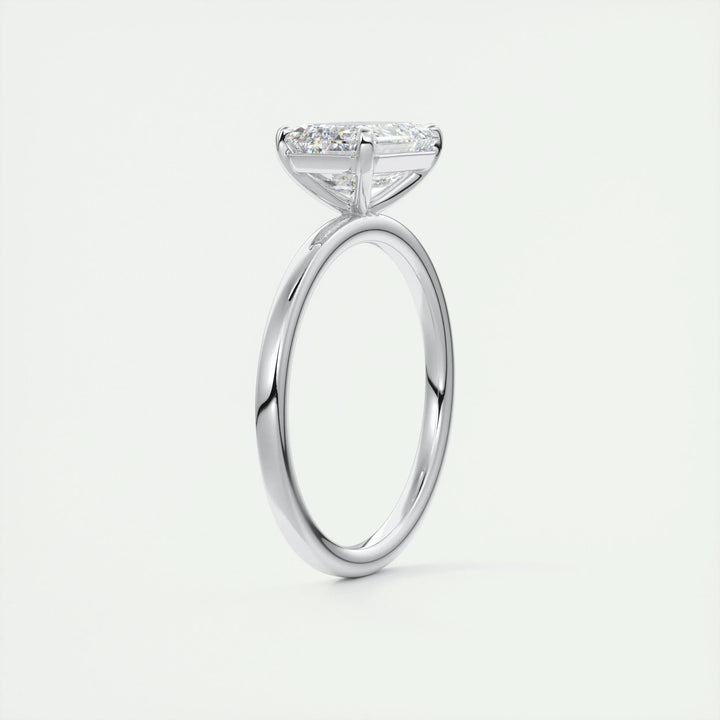 2ct East West Emerald F - VS1 Lab Grown Diamond Solitaire Engagement Ring - Doozy Diamonds