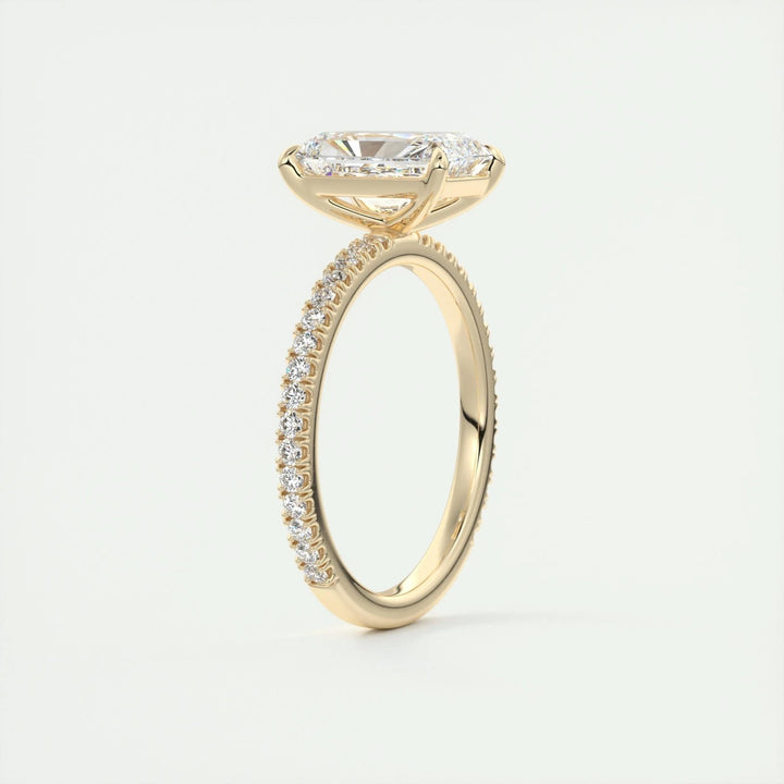 2ct Radiant F - VS1 Lag Grown Diamond Pave Engagement Ring - Doozy Diamonds