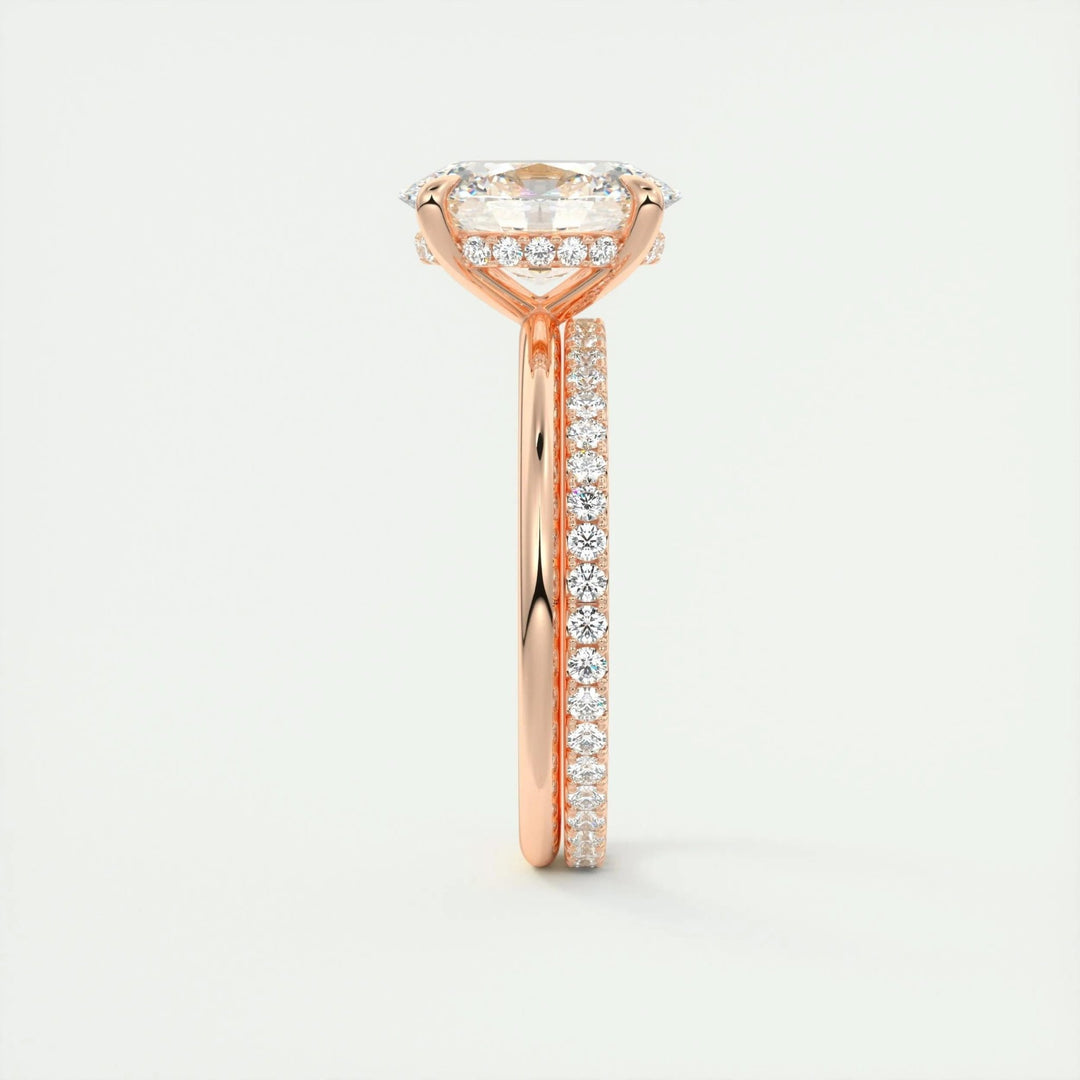 2ct Oval F - VS1 Lab Grown Diamond Hidden Halo Engagement Ring - Doozy Diamonds