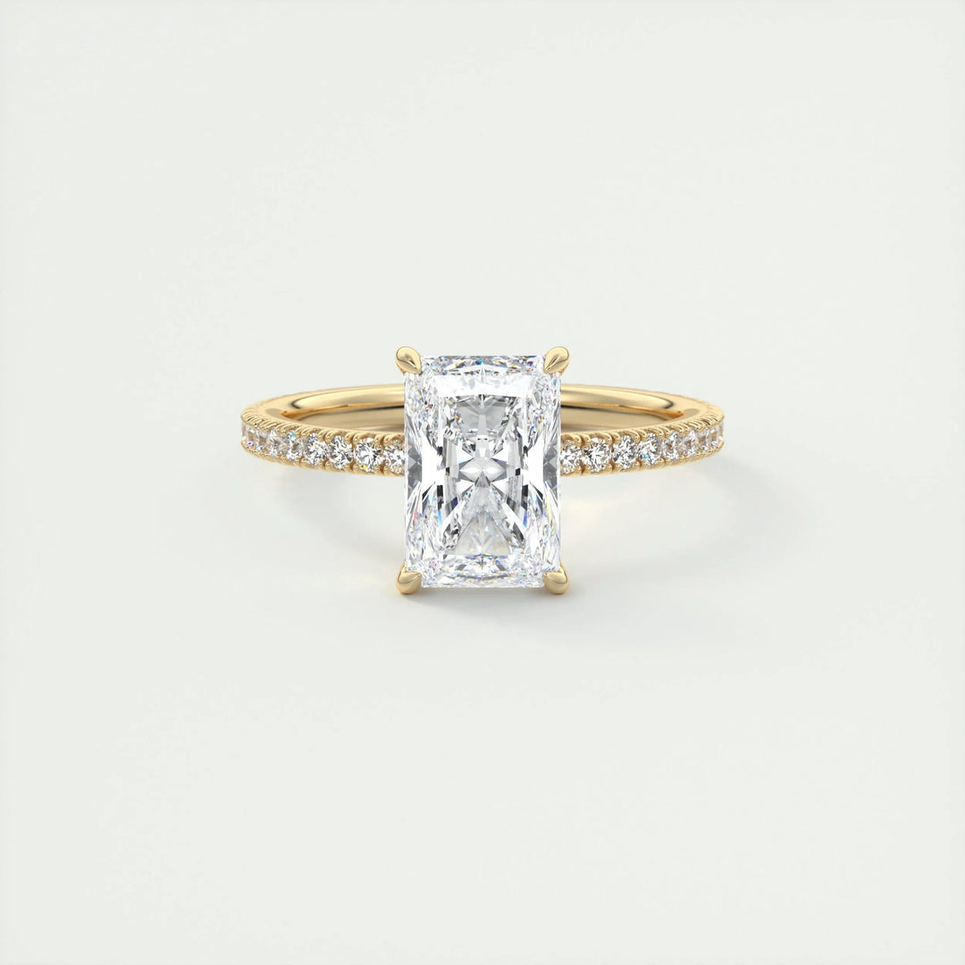 2ct Radiant F - VS1 Lag Grown Diamond Pave Engagement Ring - Doozy Diamonds