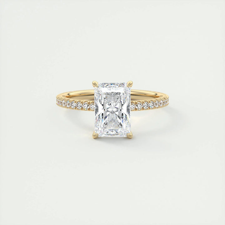 2ct Radiant F - VS1 Lag Grown Diamond Pave Engagement Ring - Doozy Diamonds