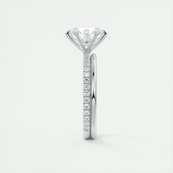 2ct Round F - VS1 Diamond Pave Lag Grown Engagement Ring - Doozy Diamonds