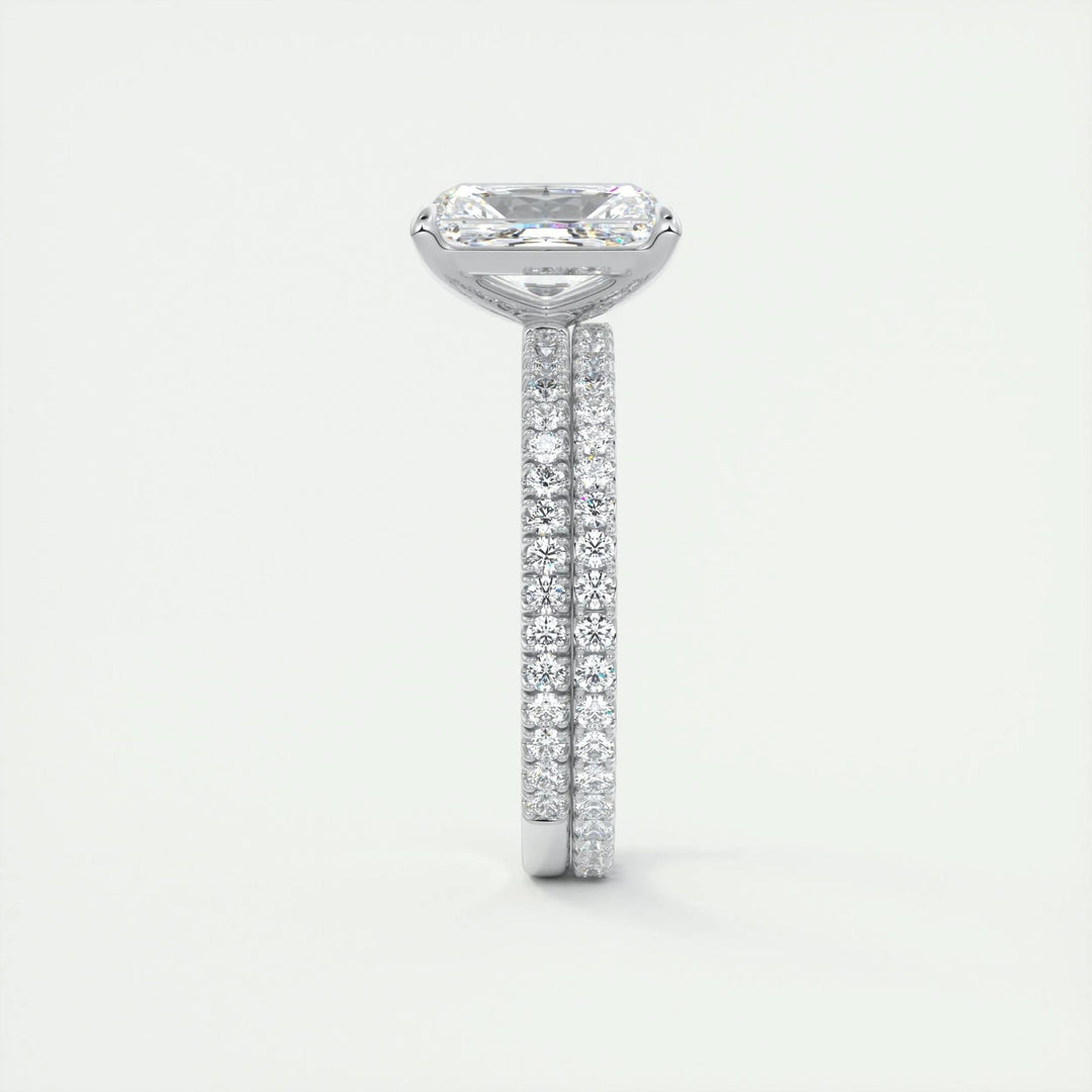 2ct Radiant F - VS1 Lag Grown Diamond Pave Engagement Ring - Doozy Diamonds
