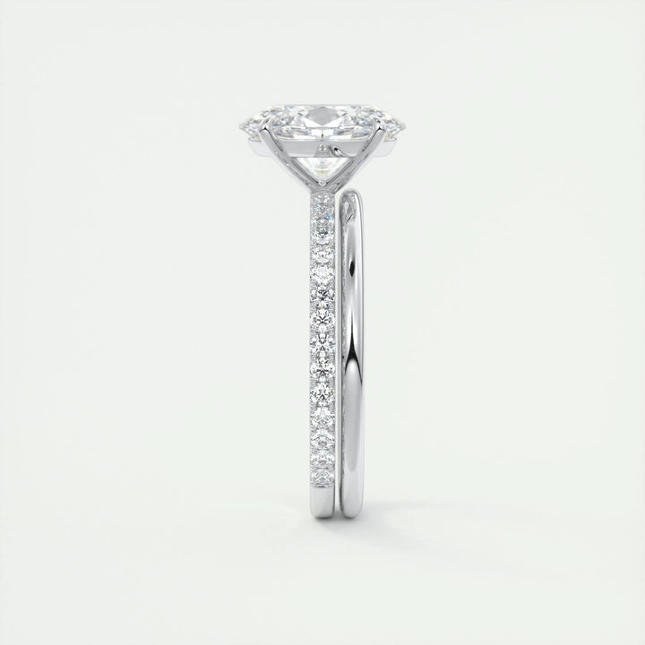 2ct Oval F - VS1 Lab Grown Diamond Pave Engagement Ring - Doozy Diamonds