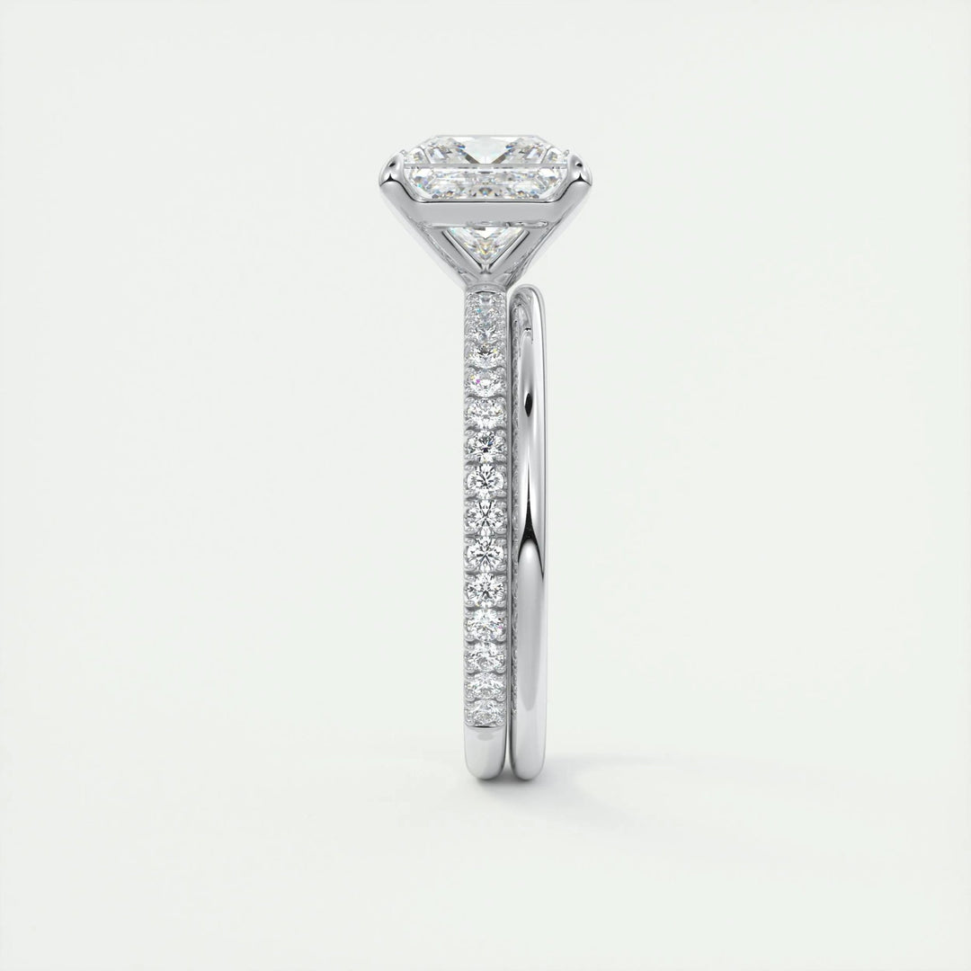 2ct Princess F - VS1 Lab Grown Diamond Pave Engagement Ring - Doozy Diamonds