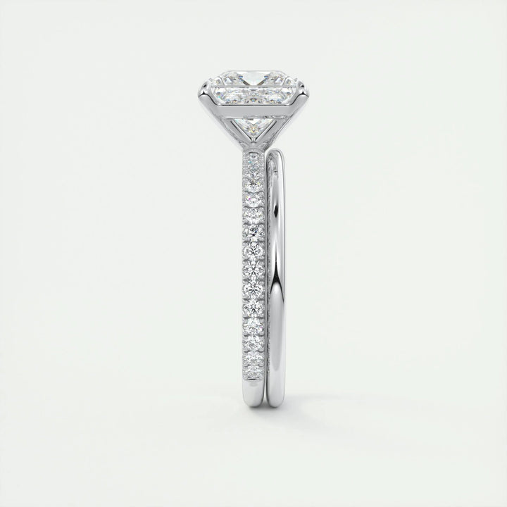 2ct Princess F - VS1 Lab Grown Diamond Pave Engagement Ring - Doozy Diamonds