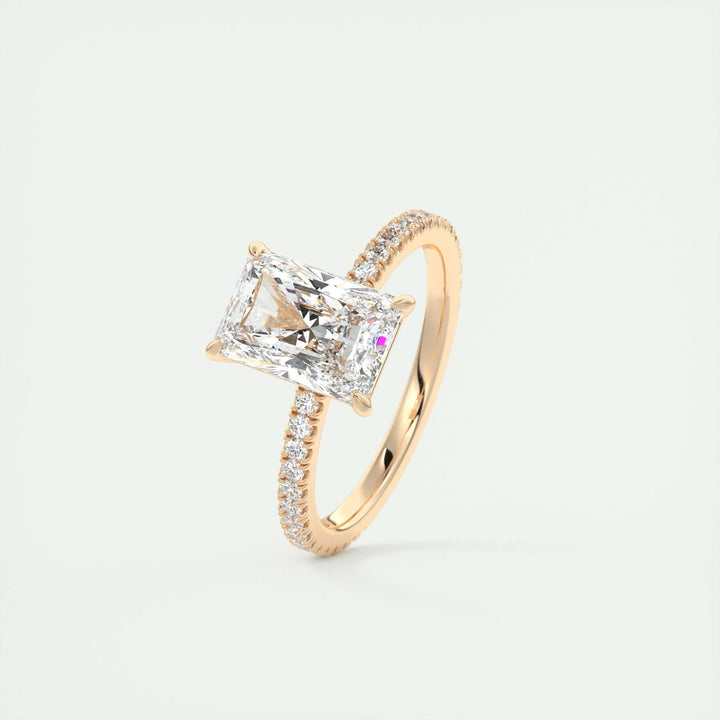 2ct Radiant F - VS1 Lag Grown Diamond Pave Engagement Ring - Doozy Diamonds