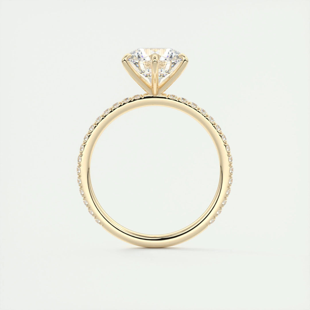 2ct Round F - VS1 Diamond Pave Lag Grown Engagement Ring - Doozy Diamonds