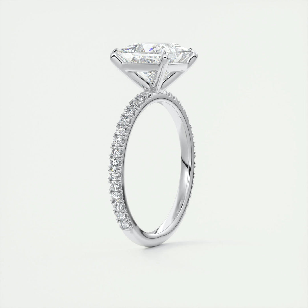 2ct Princess F - VS1 Lab Grown Diamond Pave Engagement Ring - Doozy Diamonds