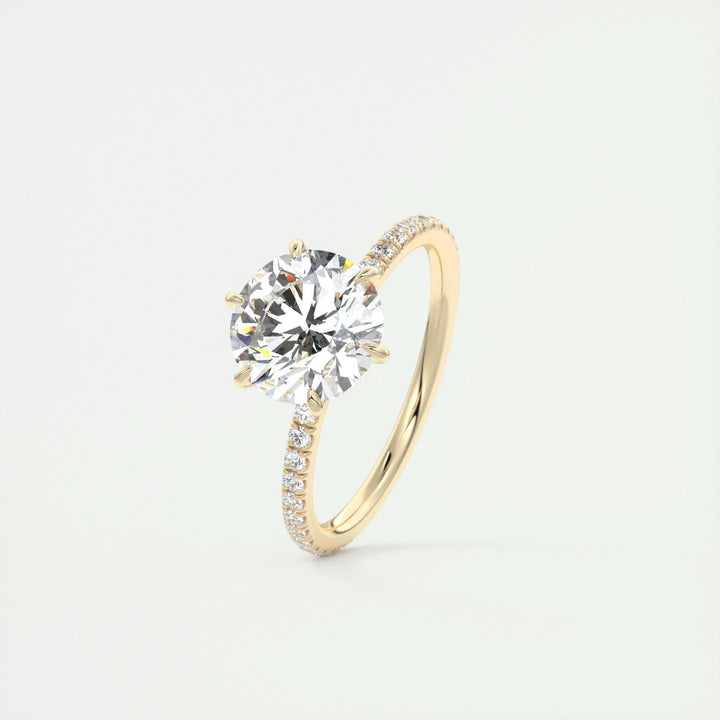 2ct Round F - VS1 Diamond Pave Lag Grown Engagement Ring - Doozy Diamonds