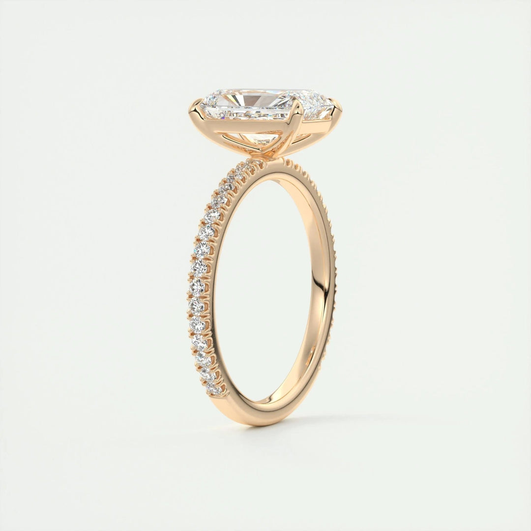 2ct Radiant F - VS1 Lag Grown Diamond Pave Engagement Ring - Doozy Diamonds