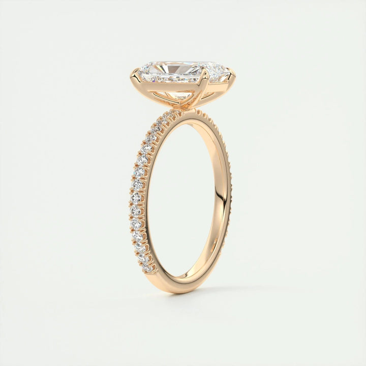 2ct Radiant F - VS1 Lag Grown Diamond Pave Engagement Ring - Doozy Diamonds