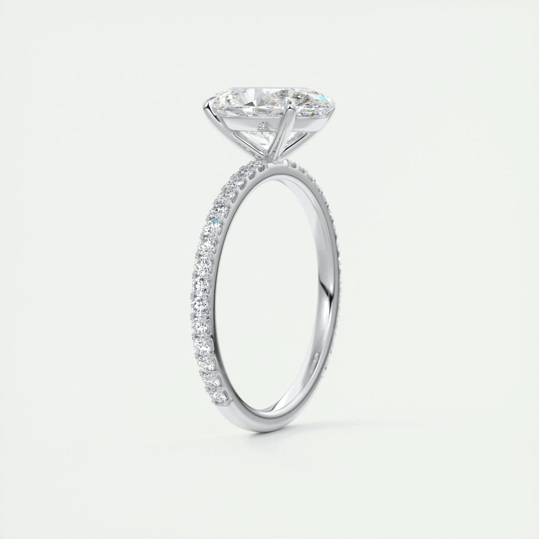 2ct Oval F - VS1 Lab Grown Diamond Pave Engagement Ring - Doozy Diamonds