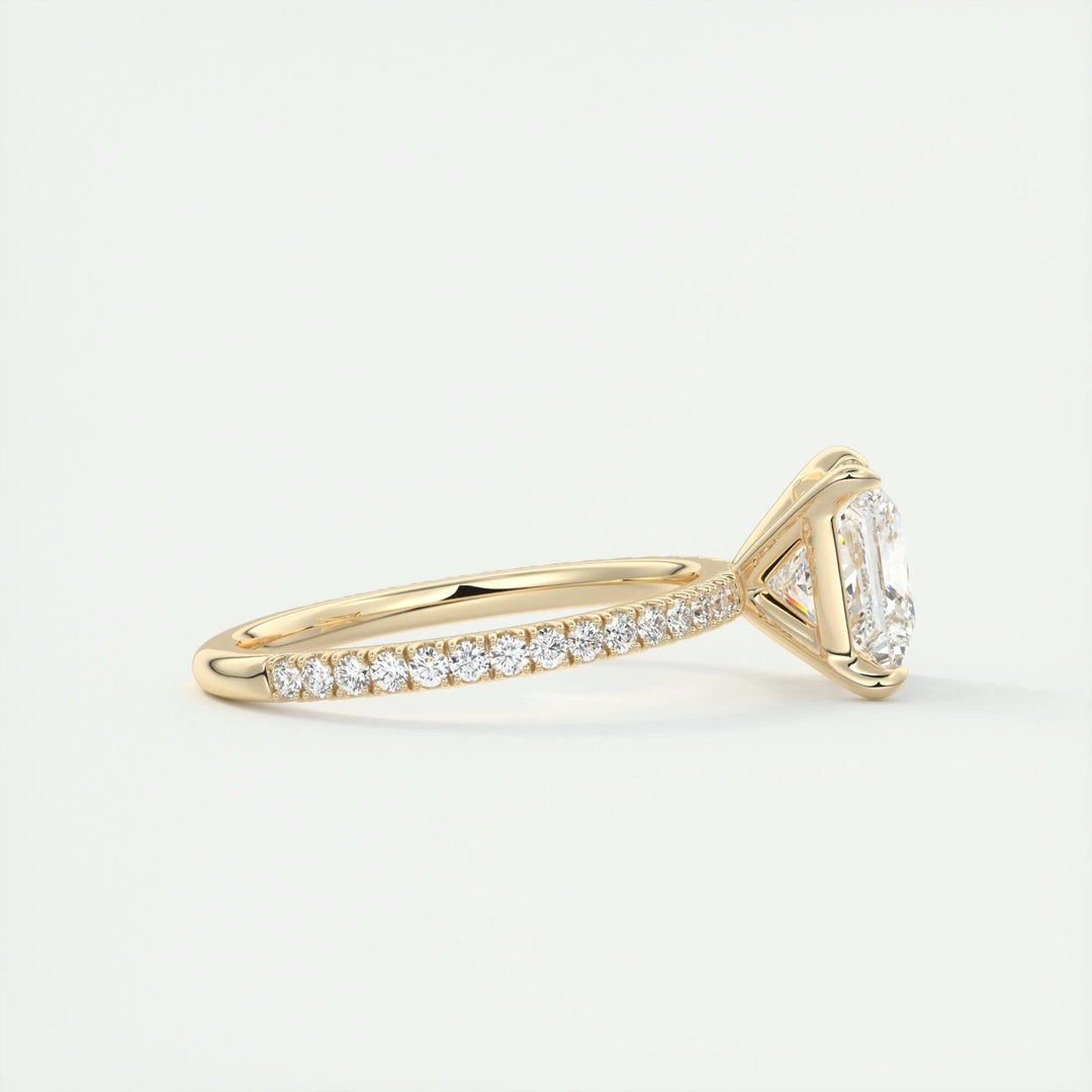2ct Princess F - VS1 Lab Grown Diamond Pave Engagement Ring - Doozy Diamonds