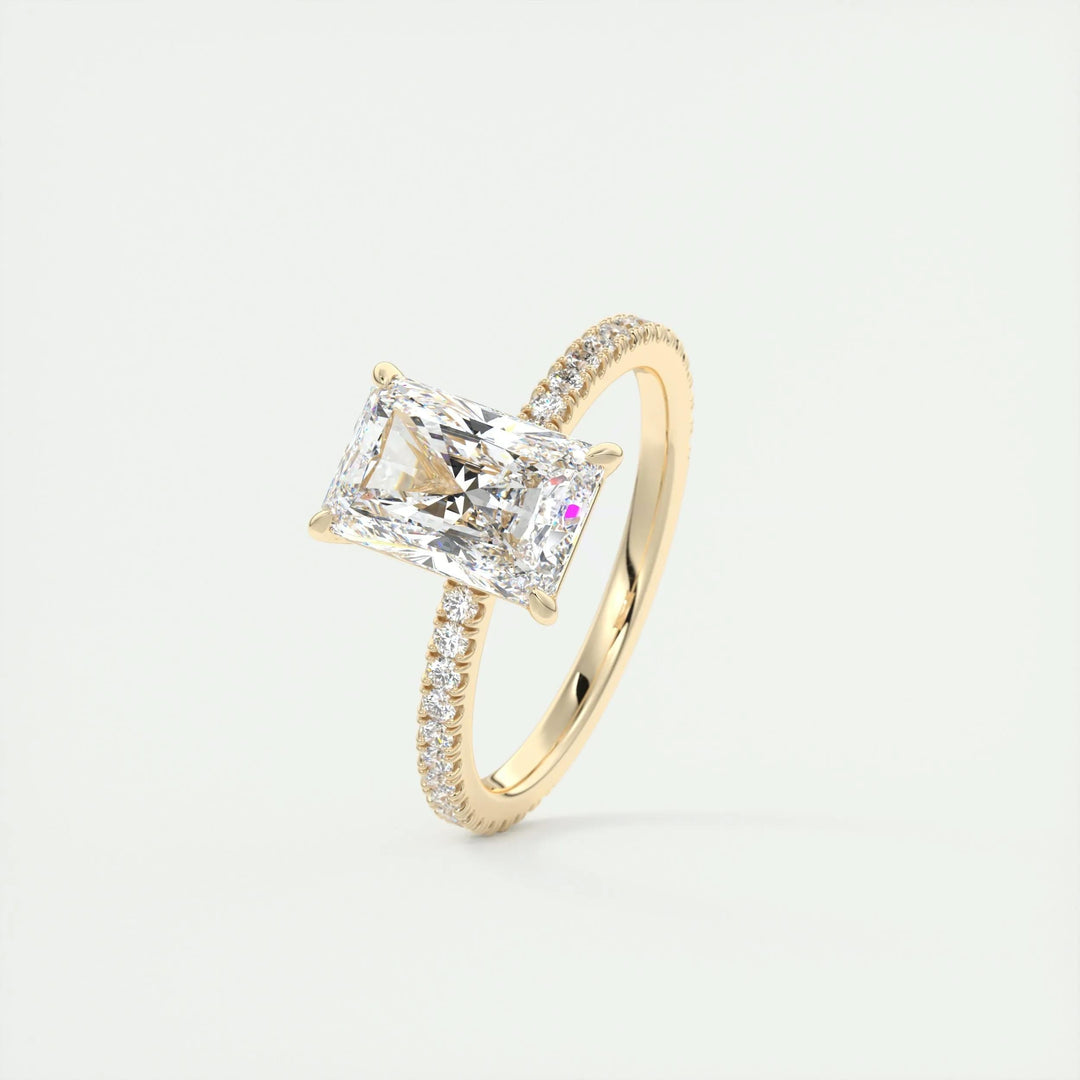 2ct Radiant F - VS1 Lag Grown Diamond Pave Engagement Ring - Doozy Diamonds