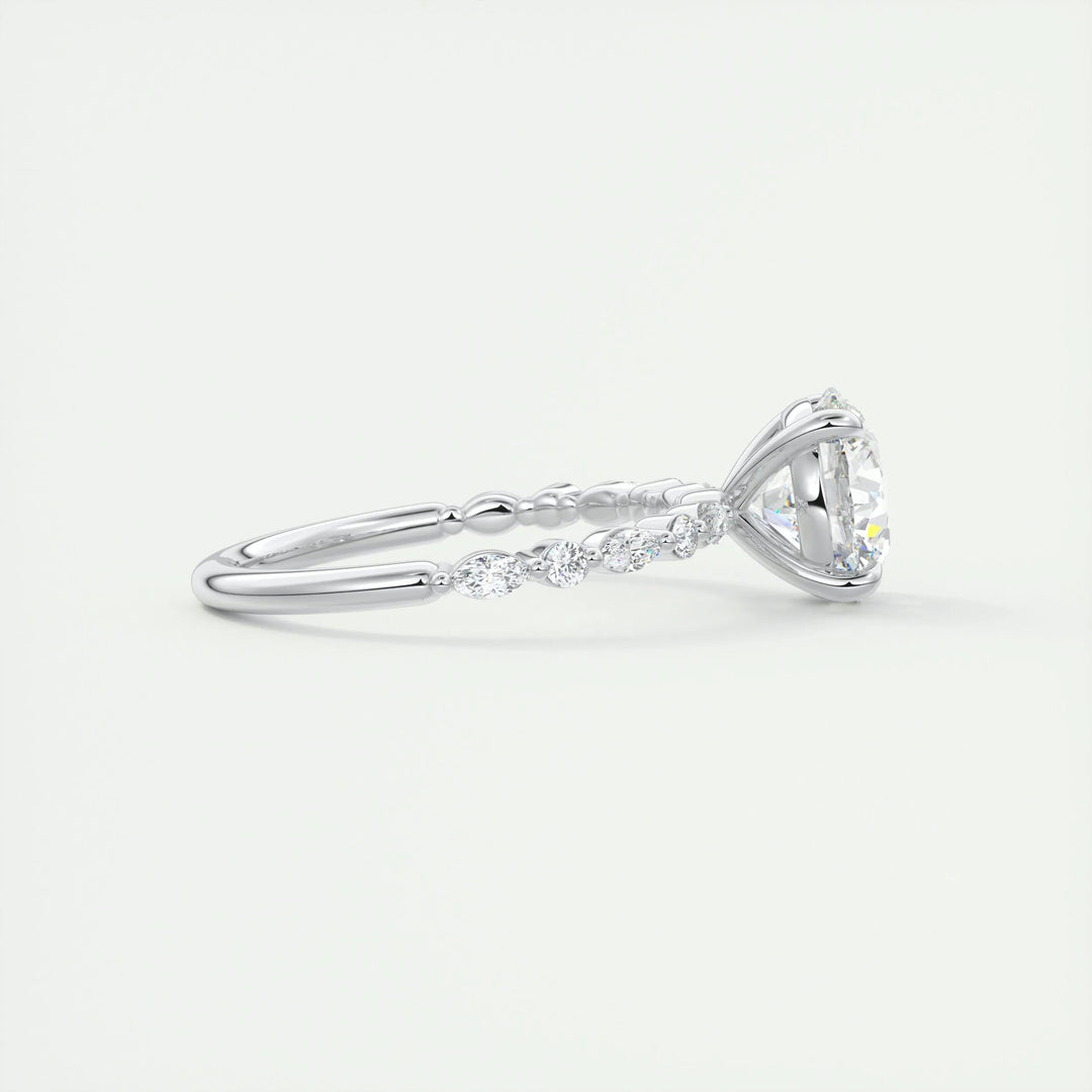 2ct Round F - VS1 Lab Grown Diamond Pave Engagement Ring - Doozy Diamonds