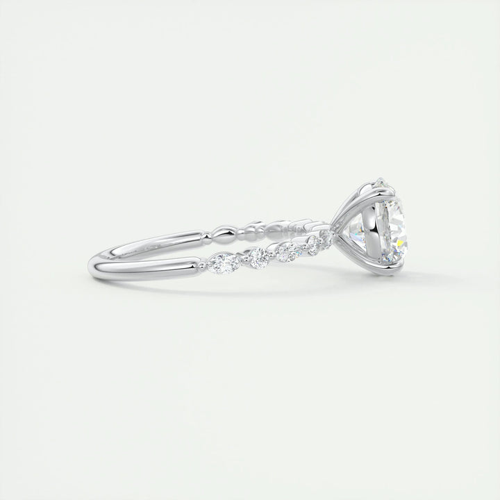 2ct Round F - VS1 Lab Grown Diamond Pave Engagement Ring - Doozy Diamonds