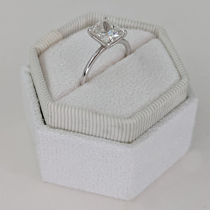 eco conscious jewelry, lab grown bridal ring, lab grown wedding ring, cushion lab diamond ring, cushion lab grown diamond ring, solitaire lab diamond ring, premium lab created diamond ring, fine lab grown jewelry,