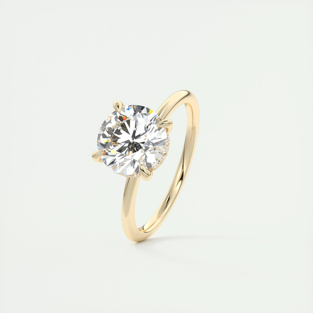 2ct Round F - VS1 Lab Grown Diamond Hidden Halo Engagement Ring - Doozy Diamonds