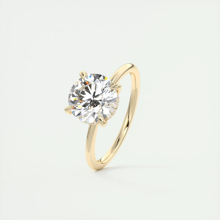 2ct Round F - VS1 Lab Grown Diamond Hidden Halo Engagement Ring - Doozy Diamonds
