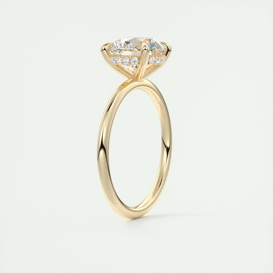 2ct Round F - VS1 Lab Grown Diamond Hidden Halo Engagement Ring - Doozy Diamonds