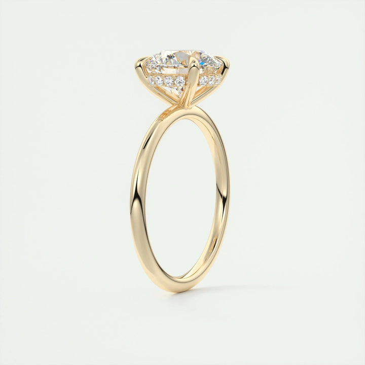 2ct Round F - VS1 Lab Grown Diamond Hidden Halo Engagement Ring - Doozy Diamonds