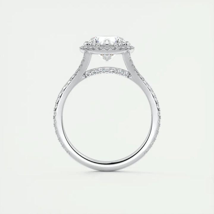 2ct Round Cut Halo F - VS1 Lab Grown Diamond Engagement Ring - Doozy Diamonds