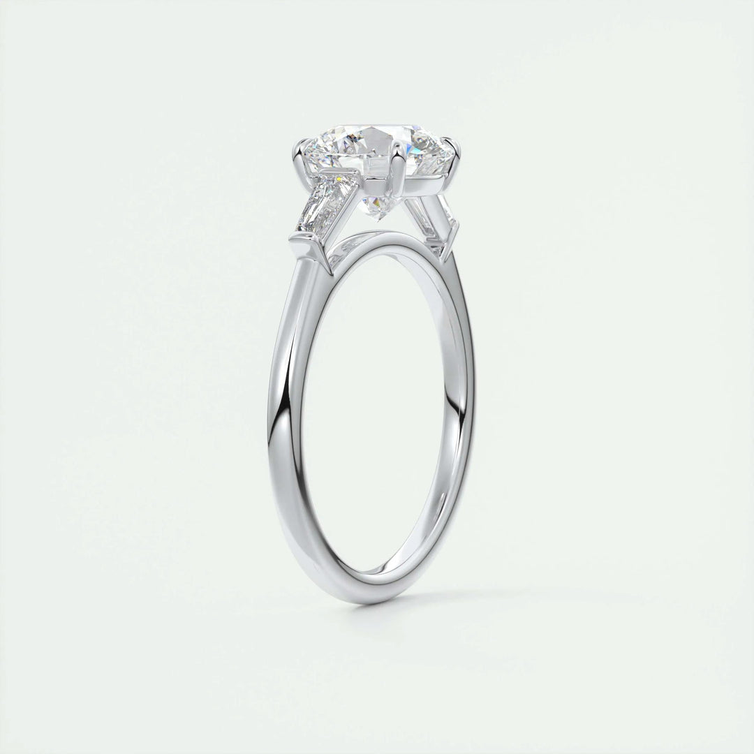 2ct Round F - VS1 Lab Grown Diamond Three Stones Engagement Ring - Doozy Diamonds