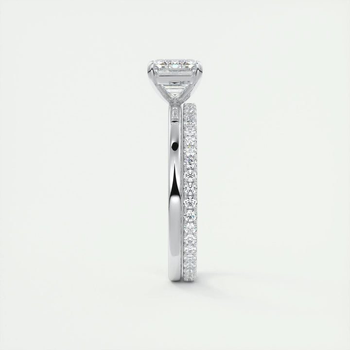 2ct East West Emerald F - VS1 Lab Grown Diamond Solitaire Engagement Ring - Doozy Diamonds