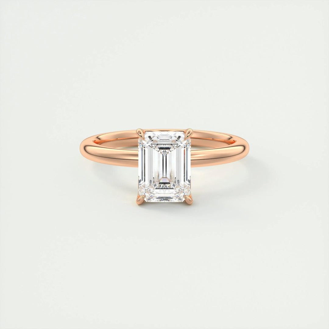 1.75ct Emerald F- VS1 Diamond Solitaire Lab Grown Engagement Ring