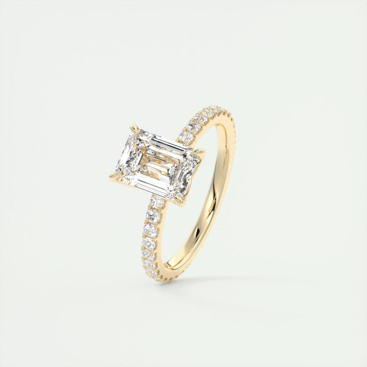 emerald pave diamond ring