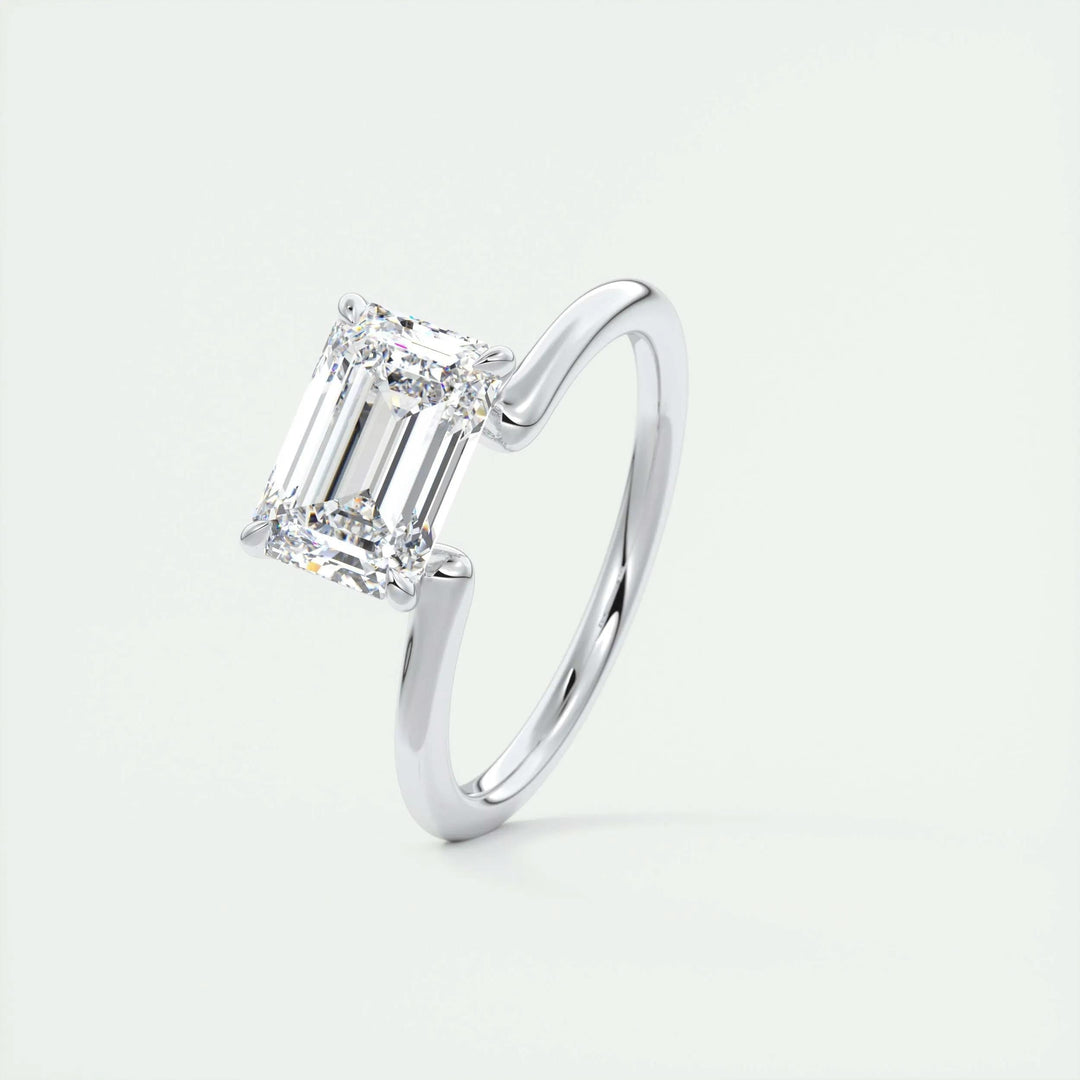 2ct Emerald Cut F - VS1 Lab Grown Diamond Solitaire Engagement Ring - Doozy Diamonds