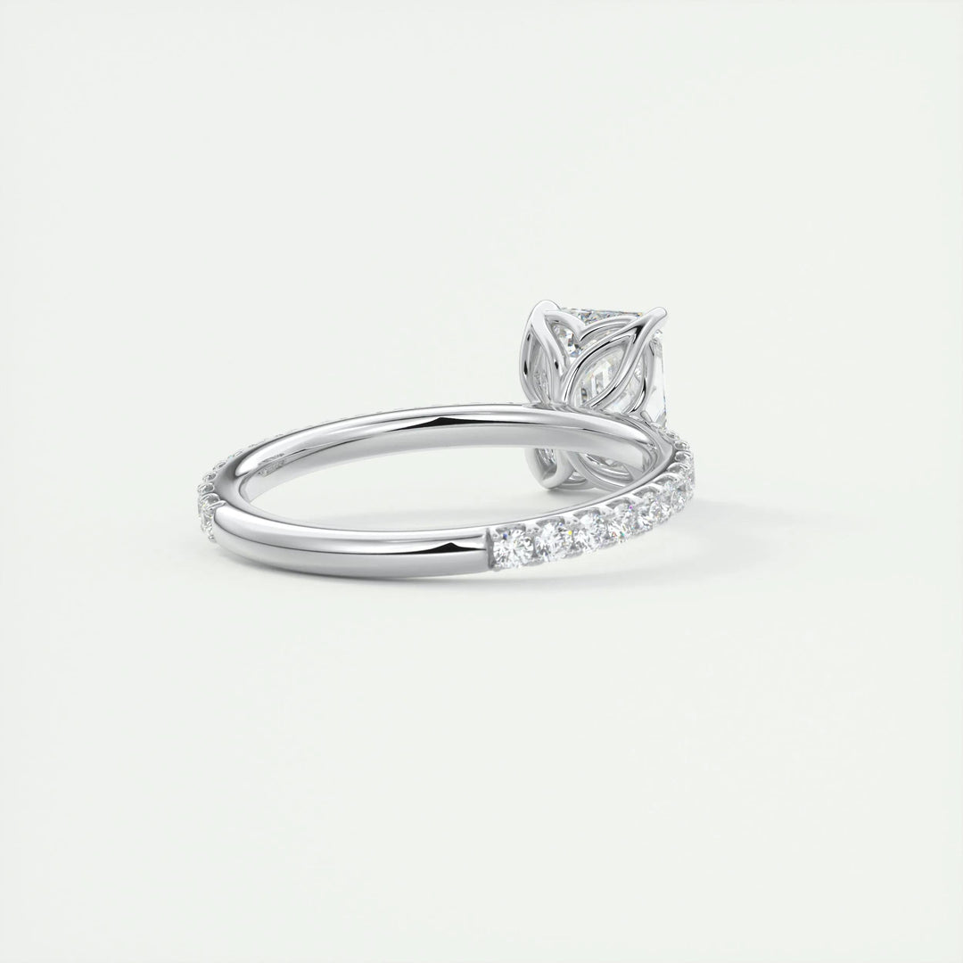 emerald solitaire pave ring