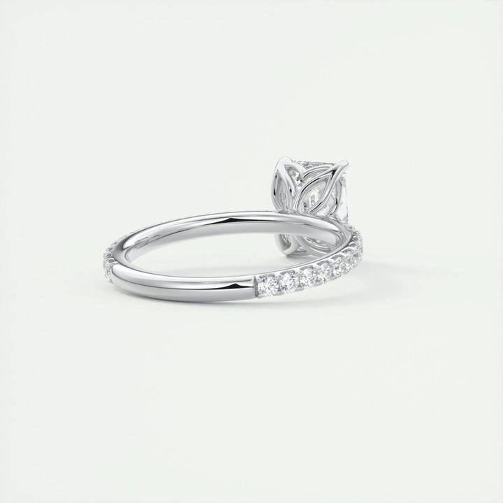 emerald solitaire pave ring