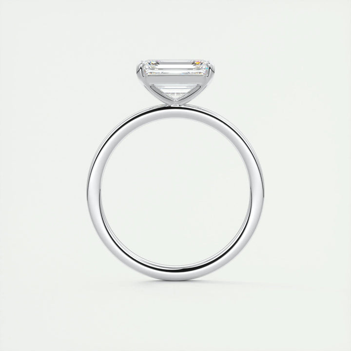 2ct East West Emerald F - VS1 Lab Grown Diamond Solitaire Engagement Ring - Doozy Diamonds