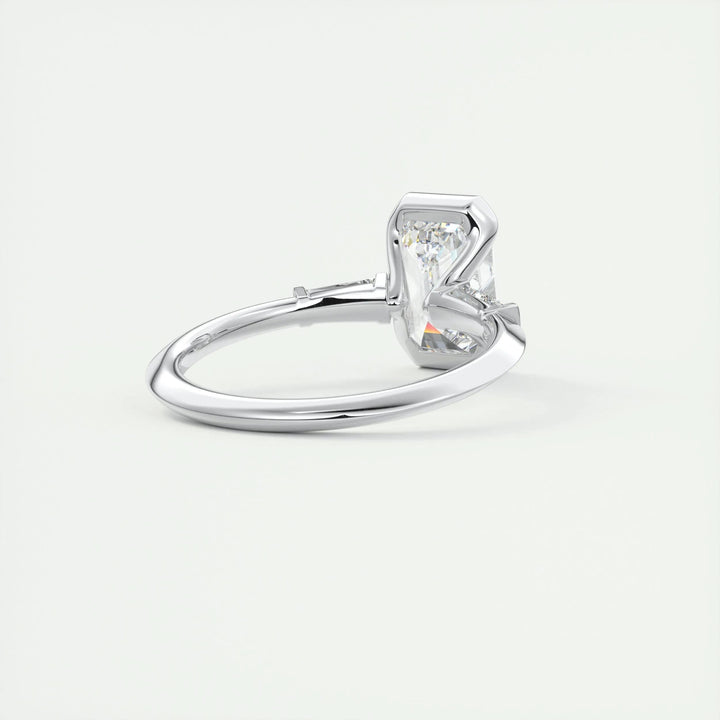 2ct Emerald F - VS1 Lab Grown Diamond Three Stones Engagement Ring - Doozy Diamonds