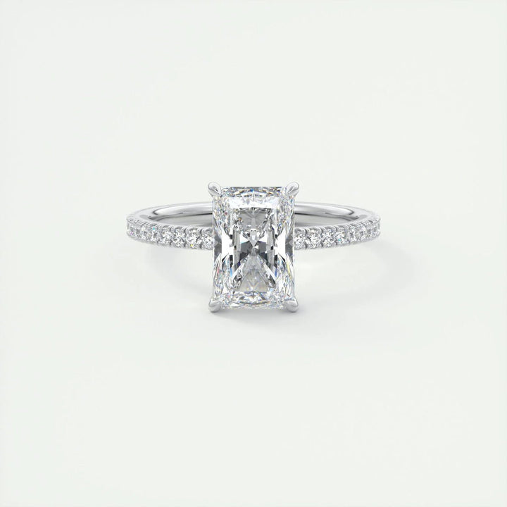 2ct Radiant F - VS1 Lag Grown Diamond Pave Engagement Ring - Doozy Diamonds