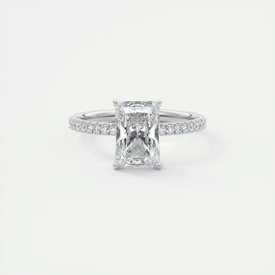 2ct Radiant F - VS1 Lag Grown Diamond Pave Engagement Ring - Doozy Diamonds