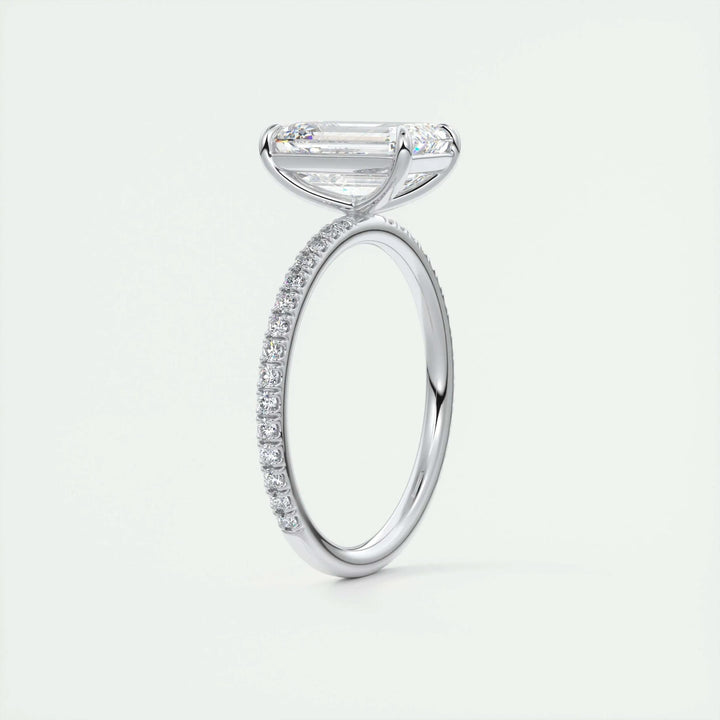 2ct Emerald F - VS1 Lab Grown Diamond Pave Engagement Ring - Doozy Diamonds