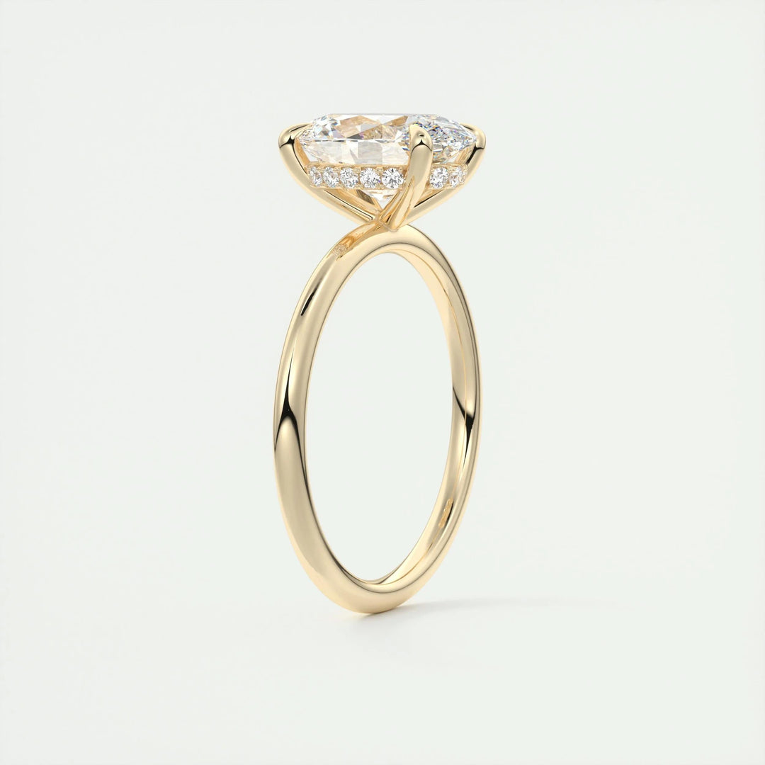2ct Oval F - VS1 Lab Grown Diamond Hidden Halo Engagement Ring - Doozy Diamonds